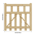90cm/120cm W X90cm H Outdoor Wooden Garden Gate Fence Door | 90cm | Natural