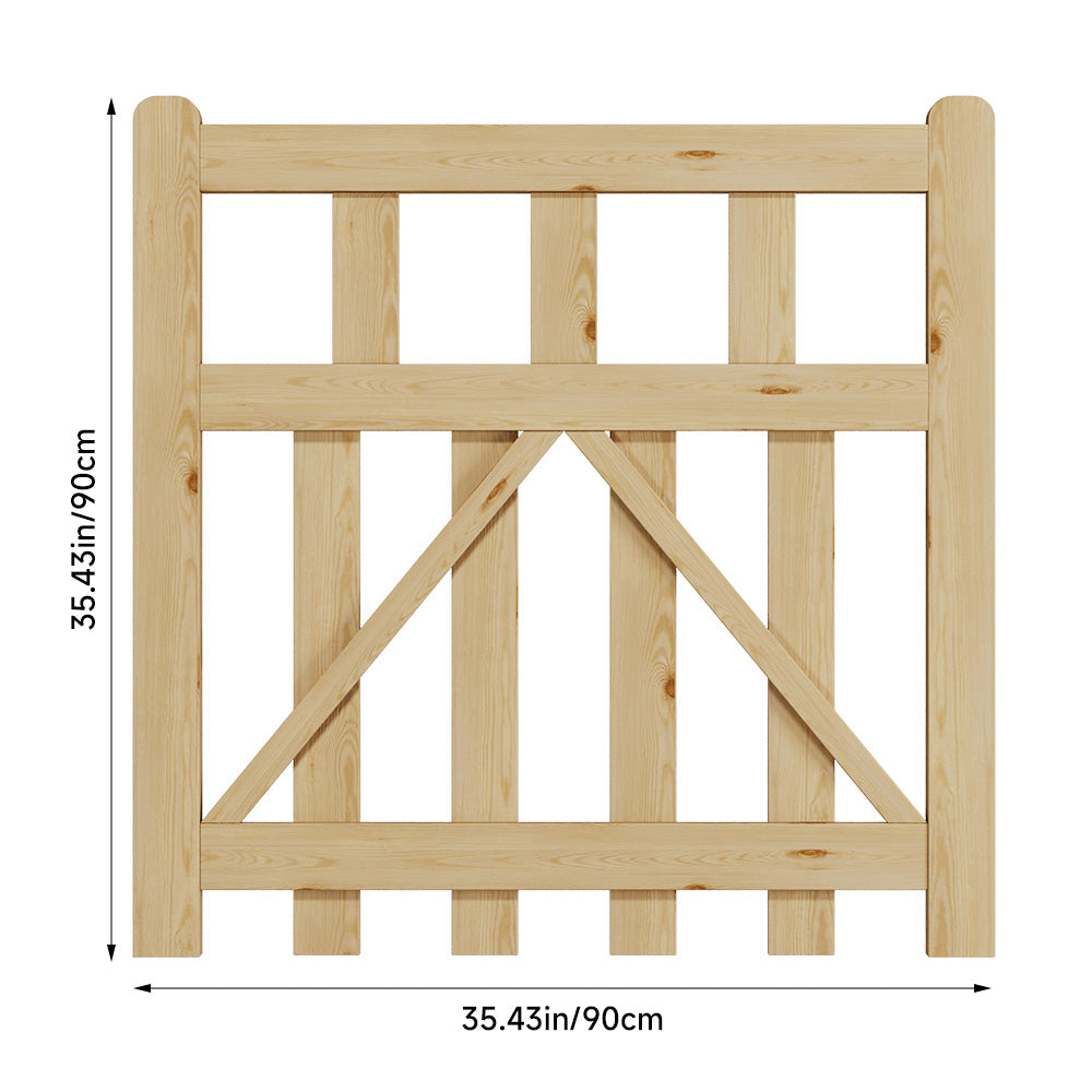 90cm/120cm W X90cm H Outdoor Wooden Garden Gate Fence Door | 90cm | Natural