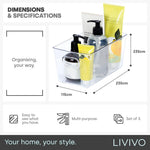 Livivo Set Of 3 Clear Multi Purpose Storage Tubs With Handles