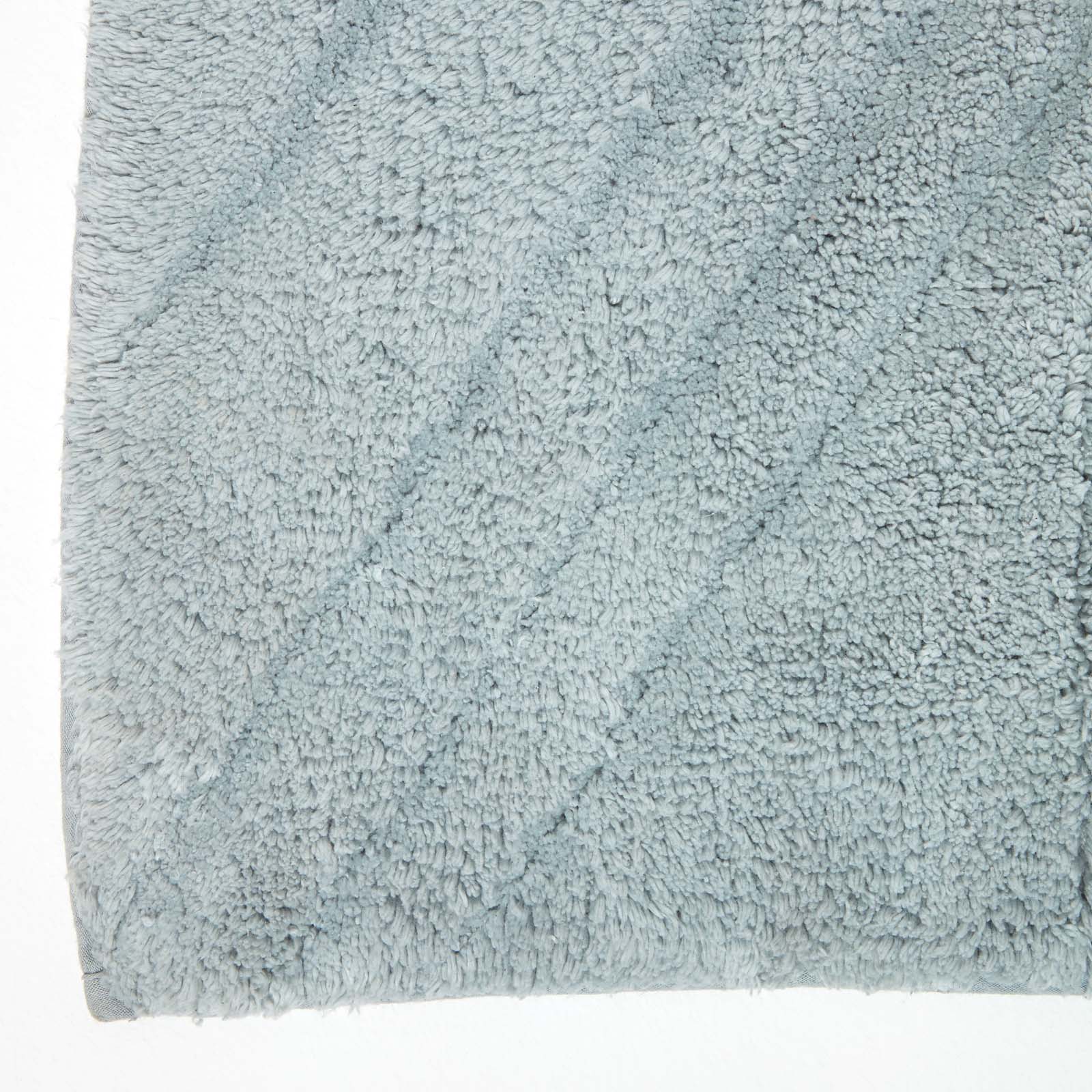 Cotton Tufted Rug Union Jack Plain Embossed Mat | 150cm x 95cm | Silver Grey