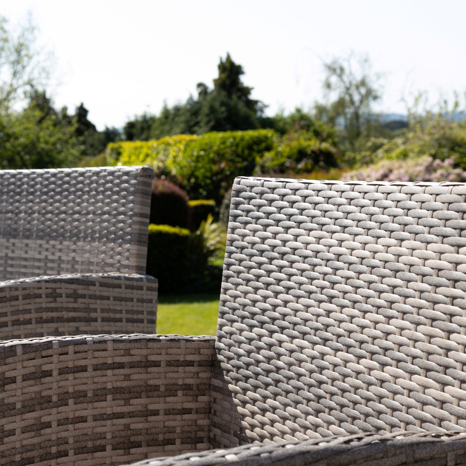 Arlo Grey Rattan Lounge Set - 2 Seat Sofa, 2 X Chairs + Table | Light Grey