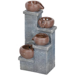Solar Garden Water Feature, 4 Tiers, Led Lights, 58cm