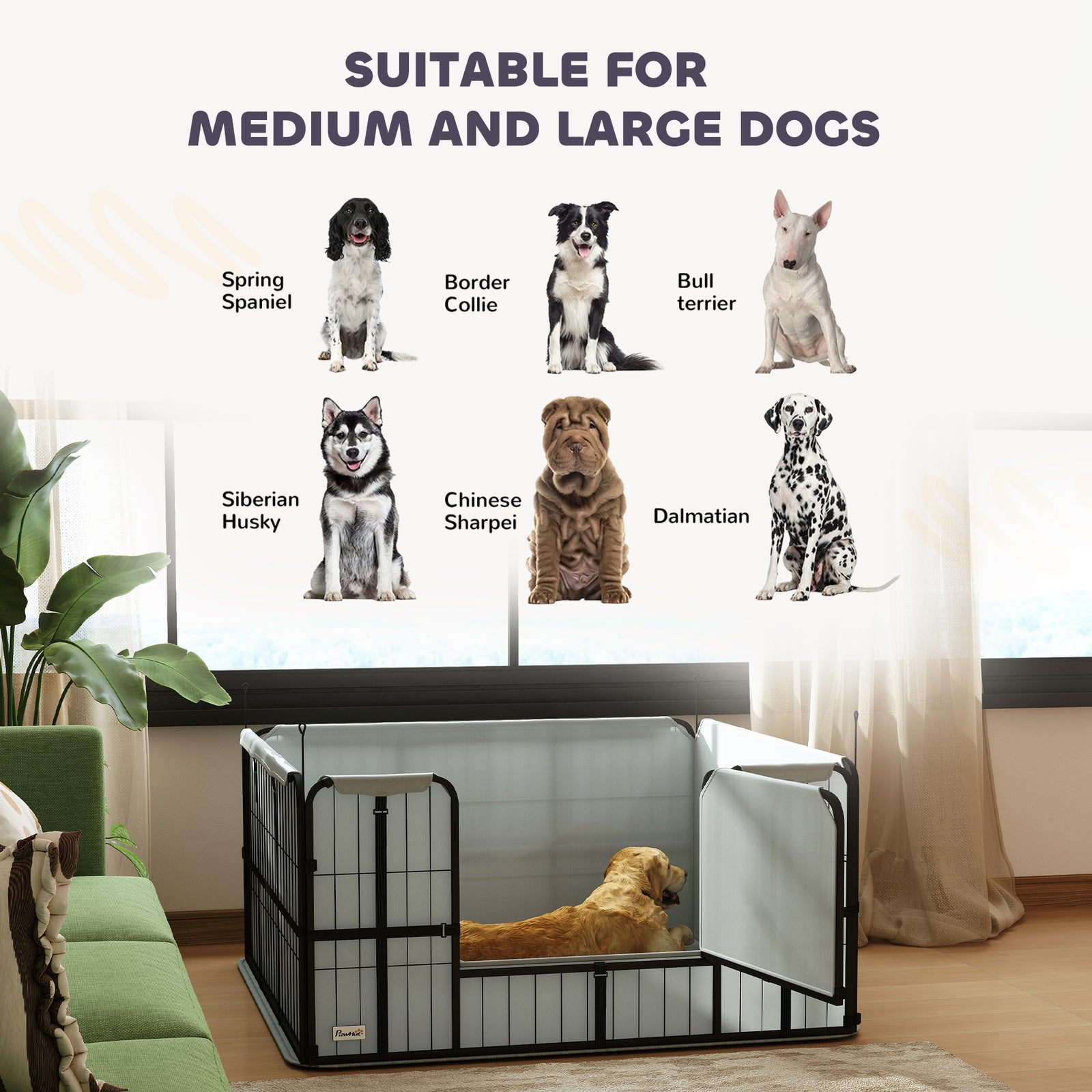 Whelping Box W/ Washable Whelping Pad, Wind-resistant Cloth, Black