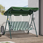 3-seat Swing Chair Garden Swing Seat W/ Adjustable Canopy | Green