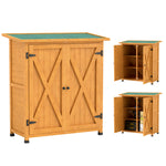 Garden Wooden Garden Storage Shed With Shelves Double Door