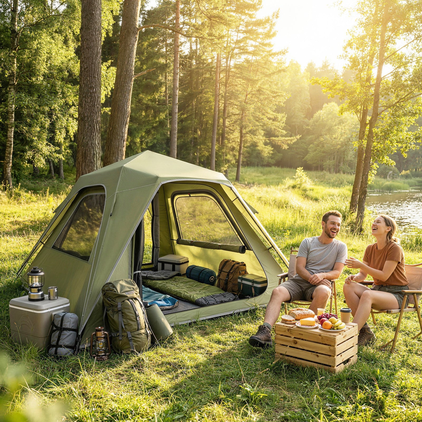 Pop Up Tent Waterproof Camping Tents 2-3 People | Green