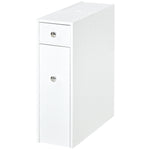 Slim Floor Cabinet Narrow Wooden Storage With Drawers