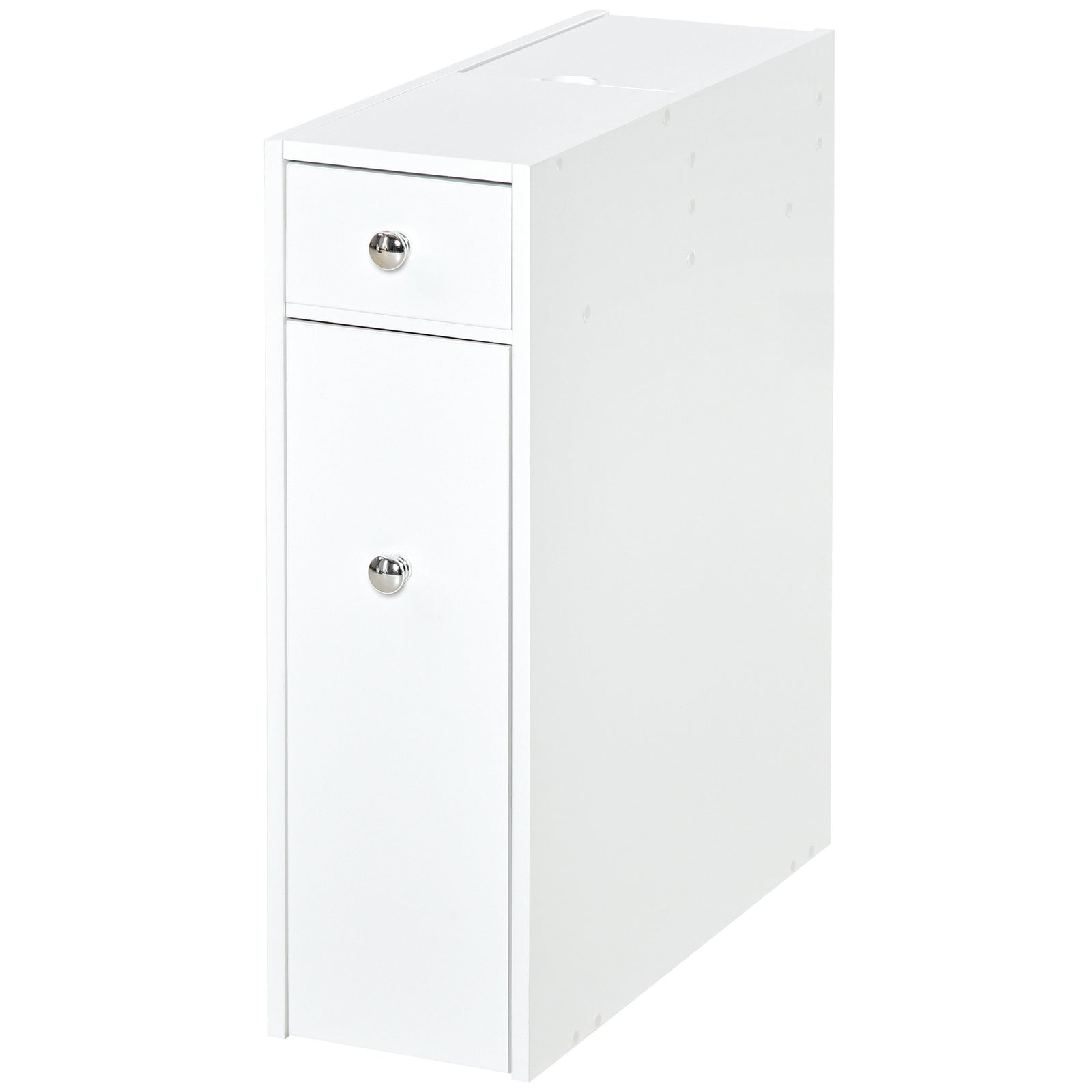 Slim Floor Cabinet Narrow Wooden Storage With Drawers