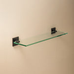 Glass Bathroom Shelf Organizer 40cm Self-adhesive Black Stick Collection
