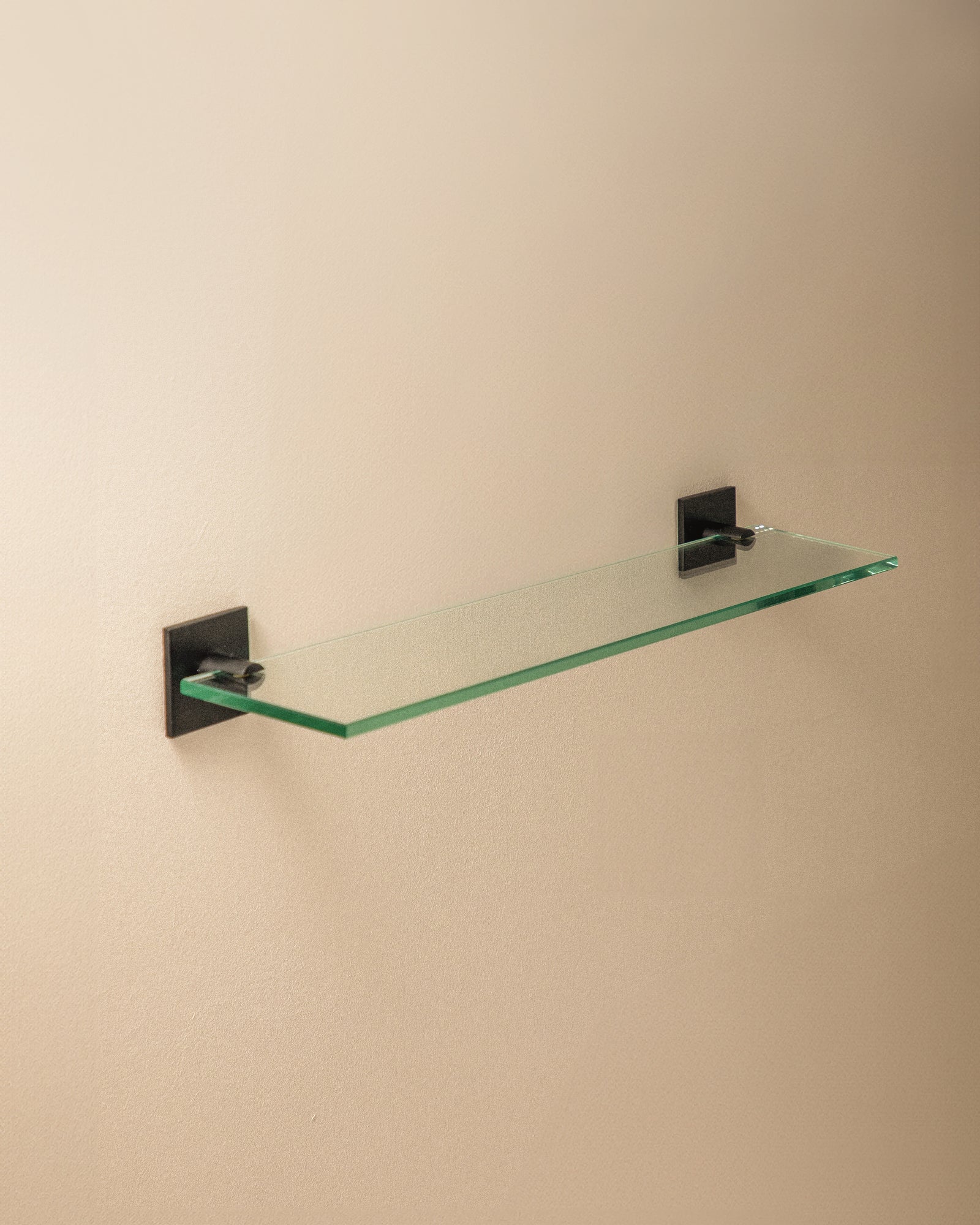 Glass Bathroom Shelf Organizer 40cm Self-adhesive Black Stick Collection