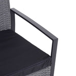 3pc Rattan Patio Bistro Set 2 Chairs Coffee Side Table Set | Gray