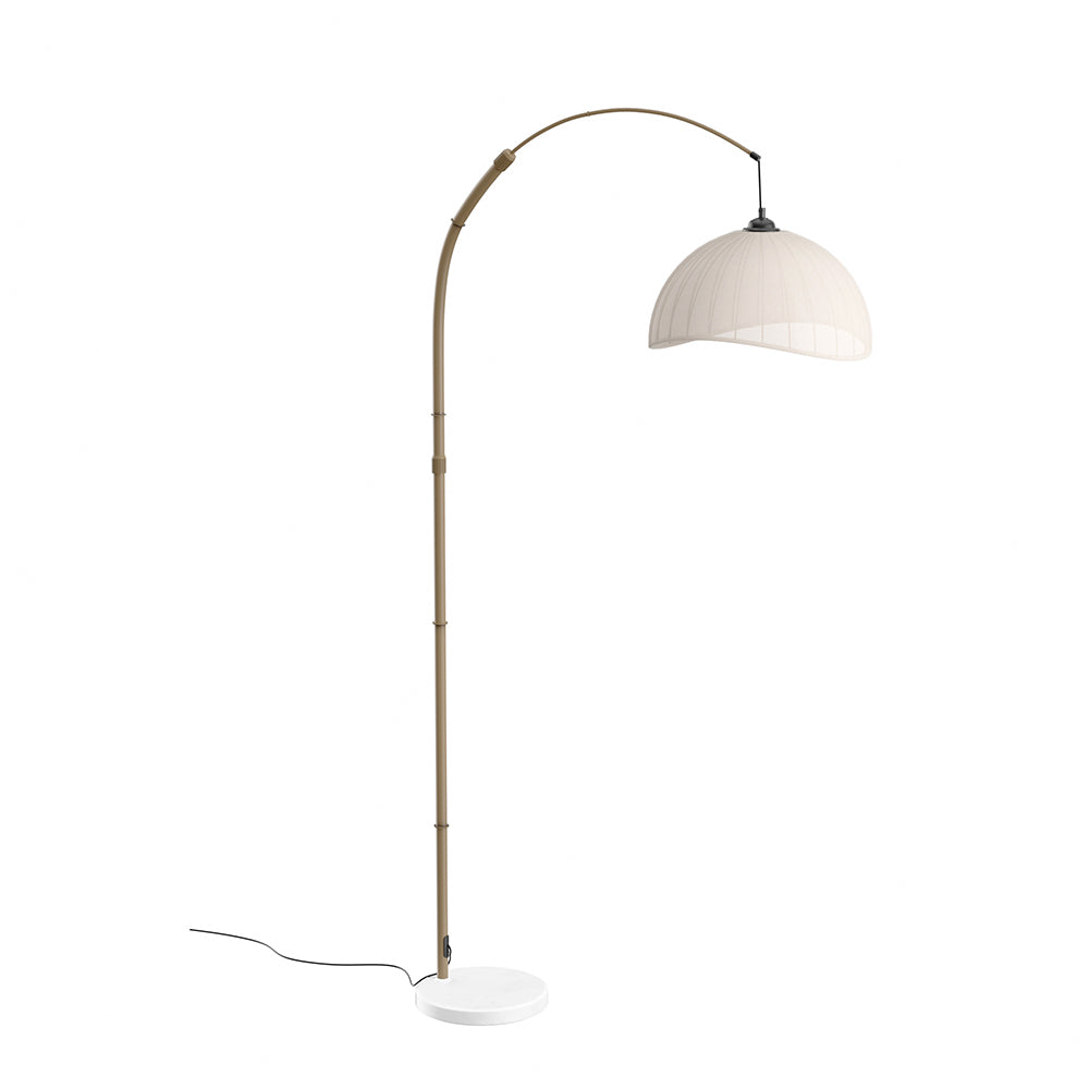 Breeins Vintage Style Floor Lamp With Fabric Lampshade And Marble Base