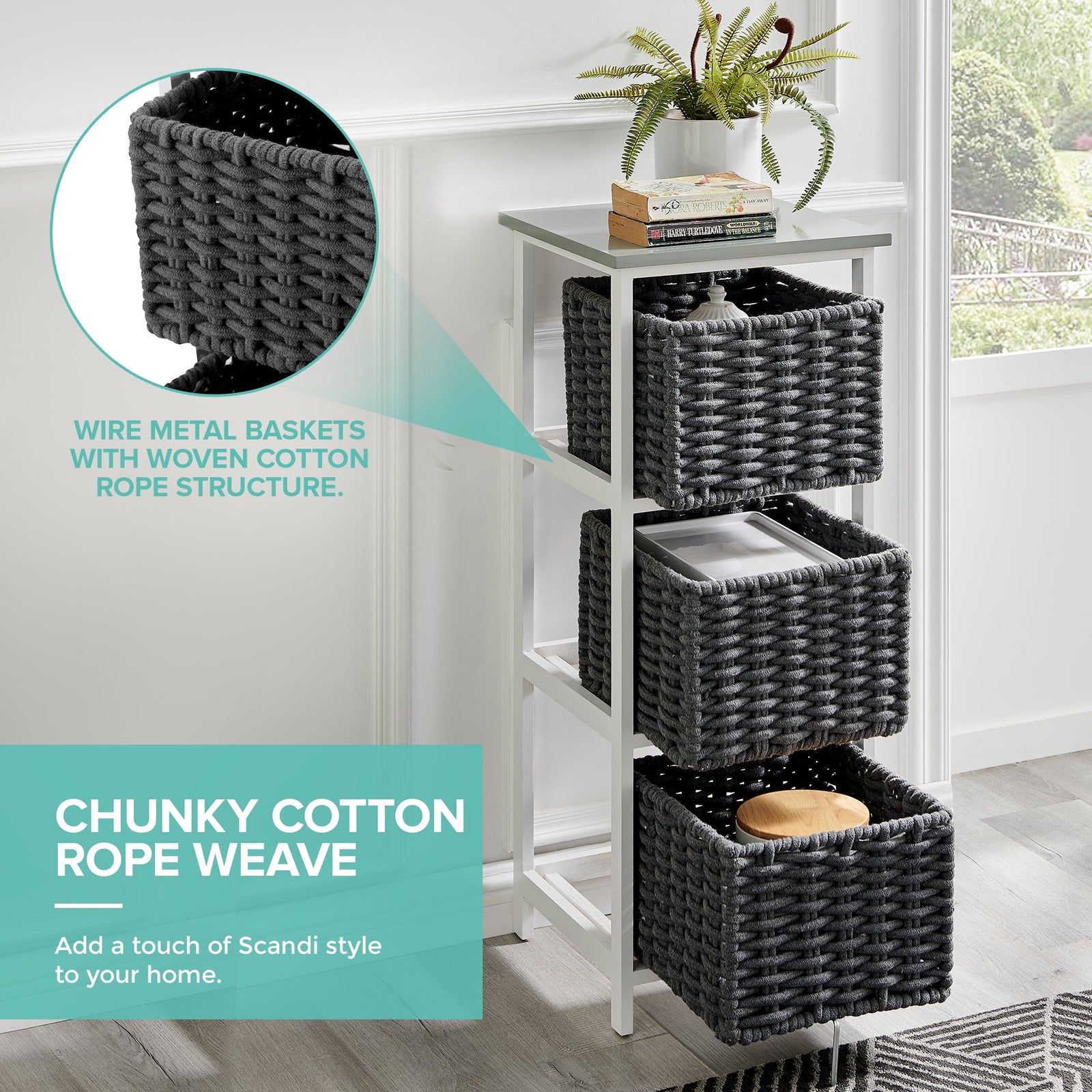 Habi 3 Drawer Storage Unit - Grey