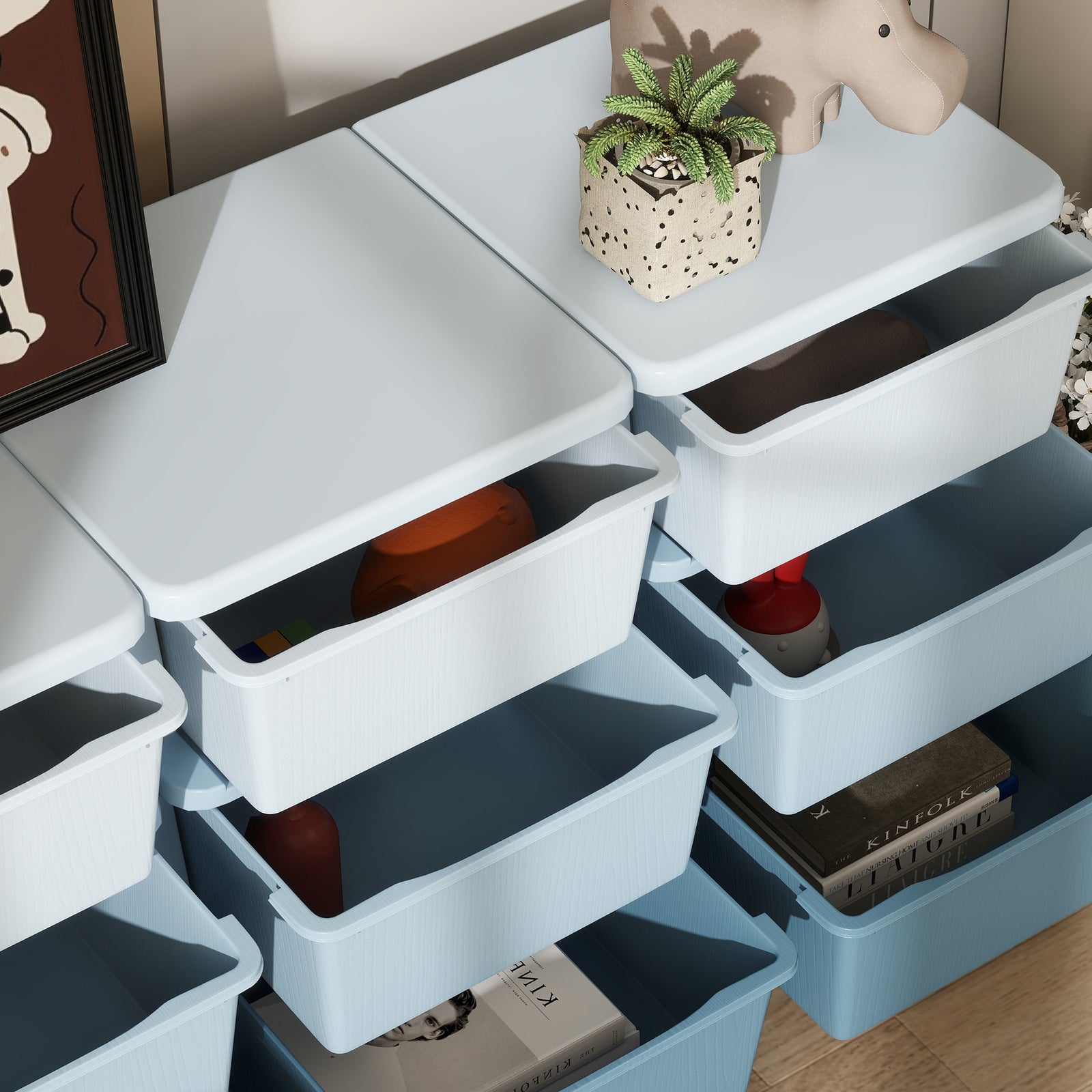Kids Storage Units With Drawers 3 Tier Chest Dresser Tower | Blue