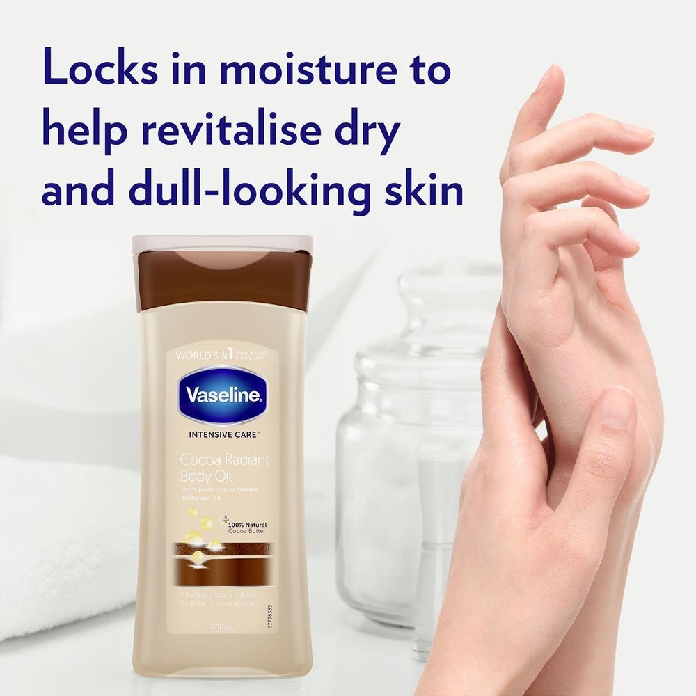 Vaseline Gift Set Cocoa Body Lotion 400ml, Gel Oil 200ml & Lip Therapy 20g