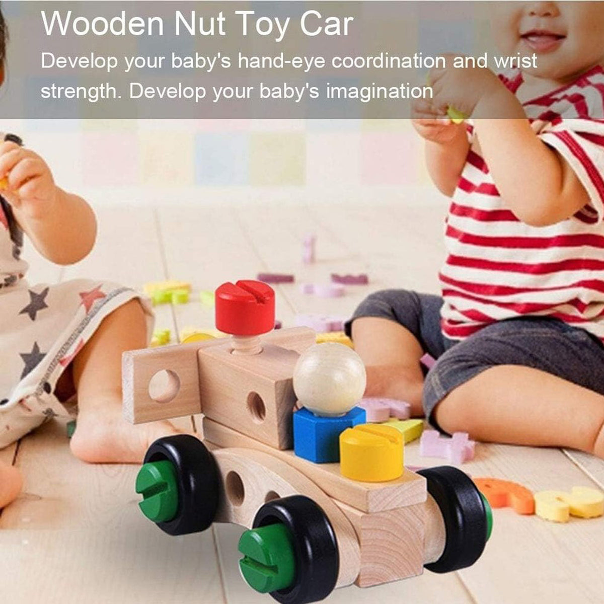 Kids Diy Wooden Building Blocks Set – 36pcs Educational Construction Toy
