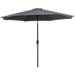 3m Patio Umbrella With Tilt And Crank | Dark Gray
