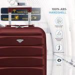 55x35x20cm Lightweight 4 Wheel Cabin Carry On Suitcase Overhead Case Approved For 100+ Airlines With Integrated Tsa Lock | 55 x 35 x 20cm | Burgundy