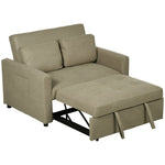 2 Seater Sofa Bed Convertible Bed Settee With Cushions | One Size | Brown