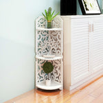 3 Tiers Corner Storage Rack Cabinet Shelf Storage For Bedroom Bathroom White