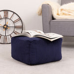 Theo Cord Bean Bag Pouffe Footstool | Navy Blue
