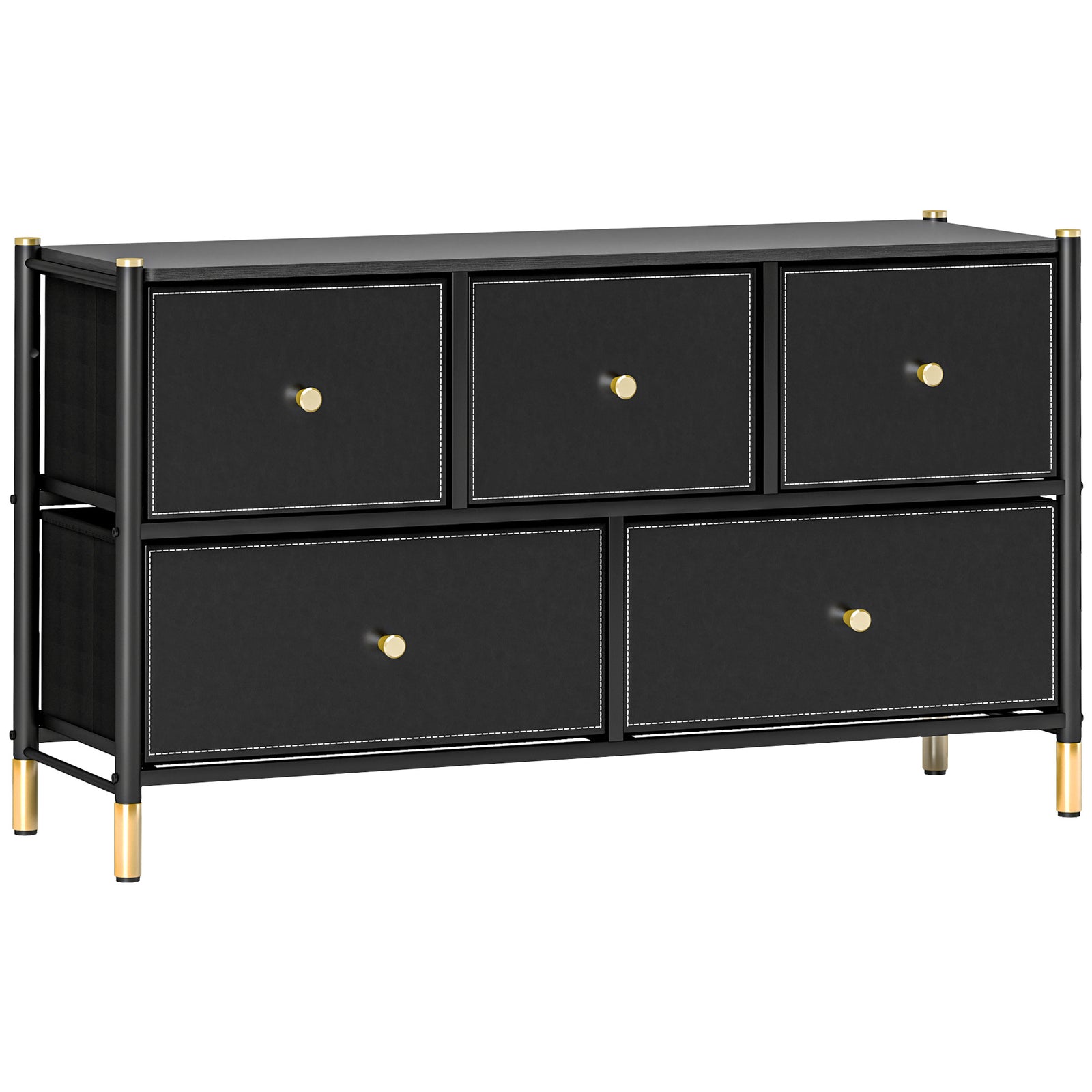 Fabric Chest Of Drawers, Pu Leather, Bedroom