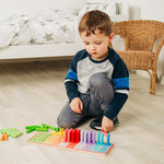 Wooden Rainbow Counting Sticks Game, Includes 55 Sticks