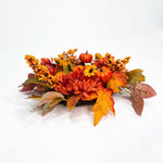 Artificial Chrysanthemum & Pumpkin Wreath, Autumnal