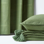 Cotton Rajput Ribbed Throw | 225cm x 255cm | Dark Olive