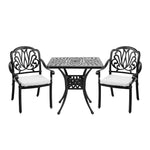 3 Pcs Cast Aluminium Garden Dining Set