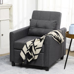 Pull Out Chair Bed Sleeper Chair With Pillow Side Pockets | One Size