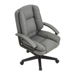 Pu Office Chair With High Back, Adjustable Gas Lift, 360° Swivel & Armrests | Dark Grey