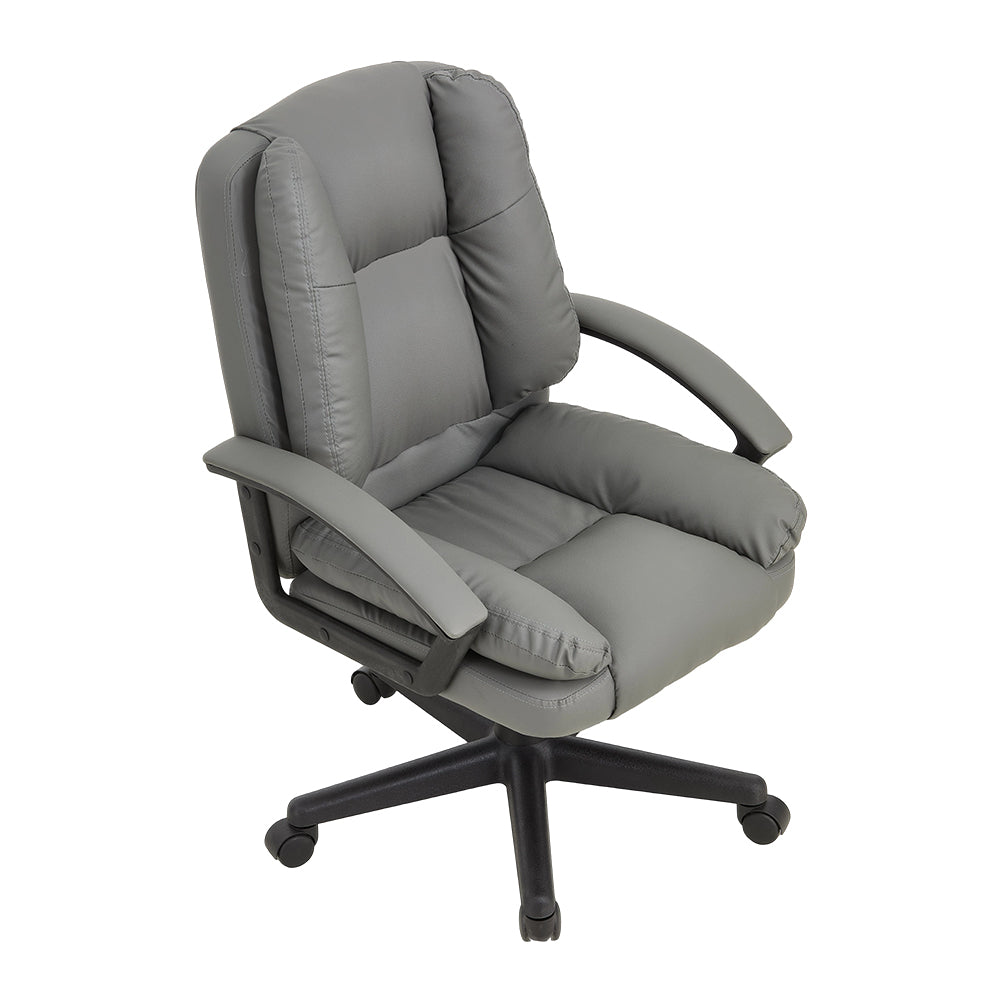 Pu Office Chair With High Back, Adjustable Gas Lift, 360° Swivel & Armrests | Dark Grey