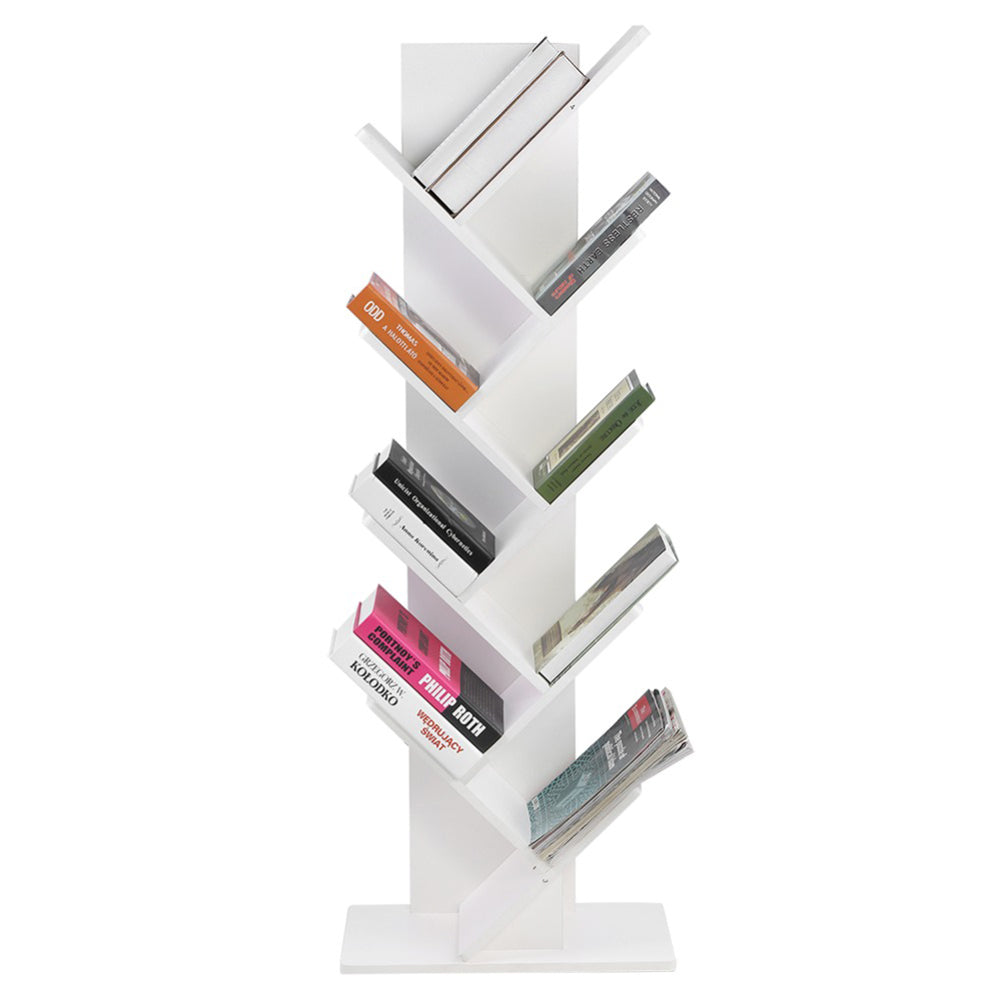 Rustic Standing Tree Bookshelf Wood Display Rack Height 132cm