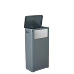 25l/32l Plastic Rubbish Bin With Top And Side Opening | Large | Grey