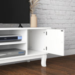 Tv Stand Unit Corner Table Ivory White