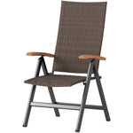 Outdoor Folding Rattan Chair, Dining Chair | Set of 1 | Brown