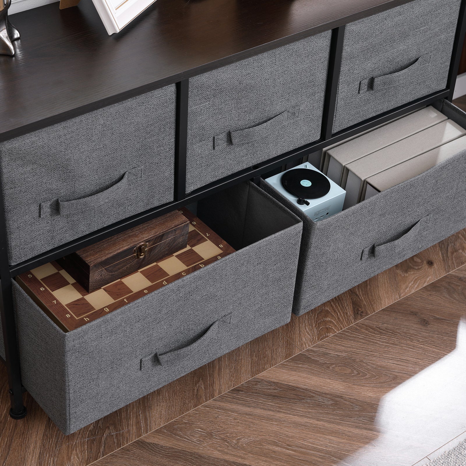 Chest Of Drawers, 5 Drawer Fabric Dresser For Bedroom