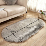 Oval Super Soft Shaggy Area Rug | Large | Grey