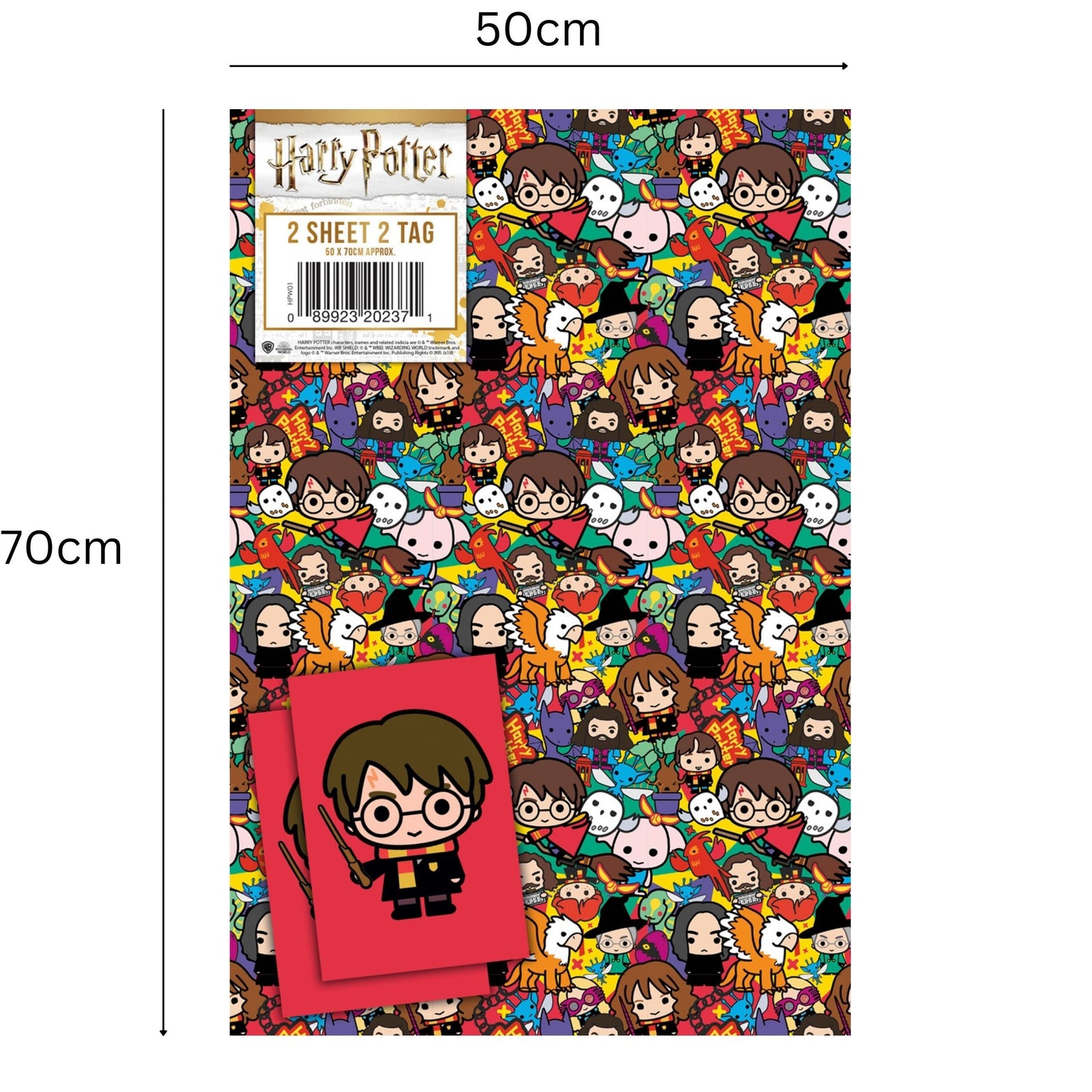 Harry Potter Gift Wrap, 4 Sheet 4 Tag, Bundle Official Product