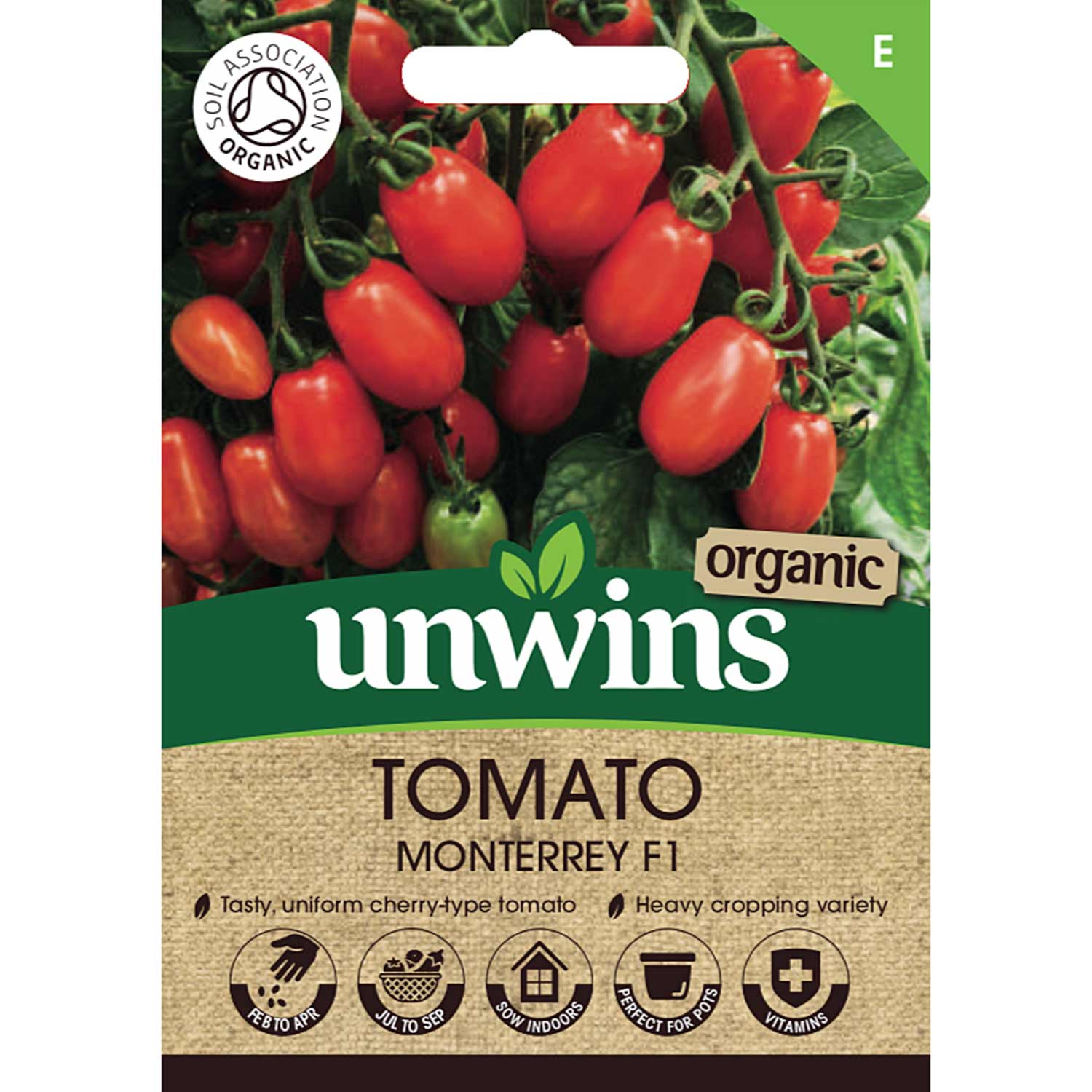 Organic 'monterrey' F1 Cordon Cherry Tomato Seeds | 6 Seeds