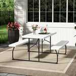 Foldable Picnic Table And Bench Set | One Size | White