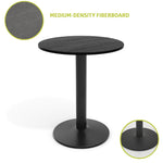 60cm Dia X 72cm H Round Cafe Table With Metal Base | 60cm x 60cm | Black