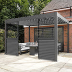 Anthracite Aluminium Pergola With 2 X Shutter Panels | 3m x 3m | Anthracite