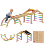 AIYAPLAY 9 In 1 Climbing Frame With Ramp, Slide, Arch, Ladder, Blackboard