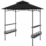 8' X 5' Grill Gazebo Canopy With 2 Side Shelves, Hook | Dark Gray