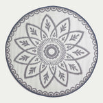 Luxury Outdoor Rug Waterproof Reversible Round For Garden Patio 100% Recycled, Grey Henna