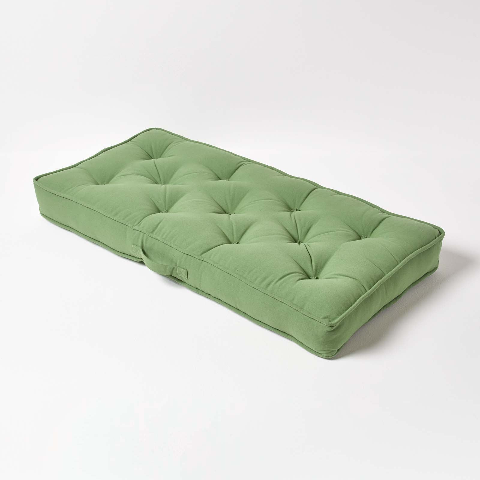 Cotton 2 Seater Booster Cushion | 50cm x 100cm | Forest Green