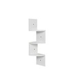 Wooden Zigzag Floating Corner Shelves 3-tier White