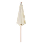 2.5m Wooden Garden Parasol Sun Shade | White